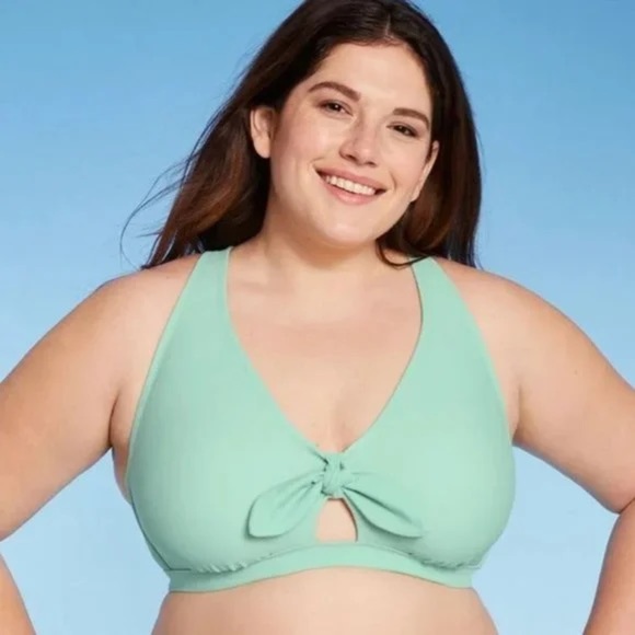 Kona Sol Mint Green Plus Beach Pool Padded Bikini Top - Picture 1 of 8
